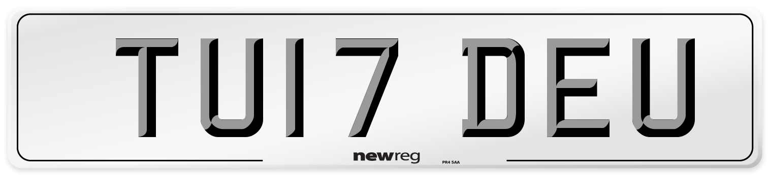 TU17 DEU Number Plate from New Reg